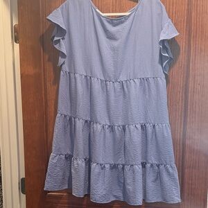 Nine West Light Blue Tiered Kids Dress